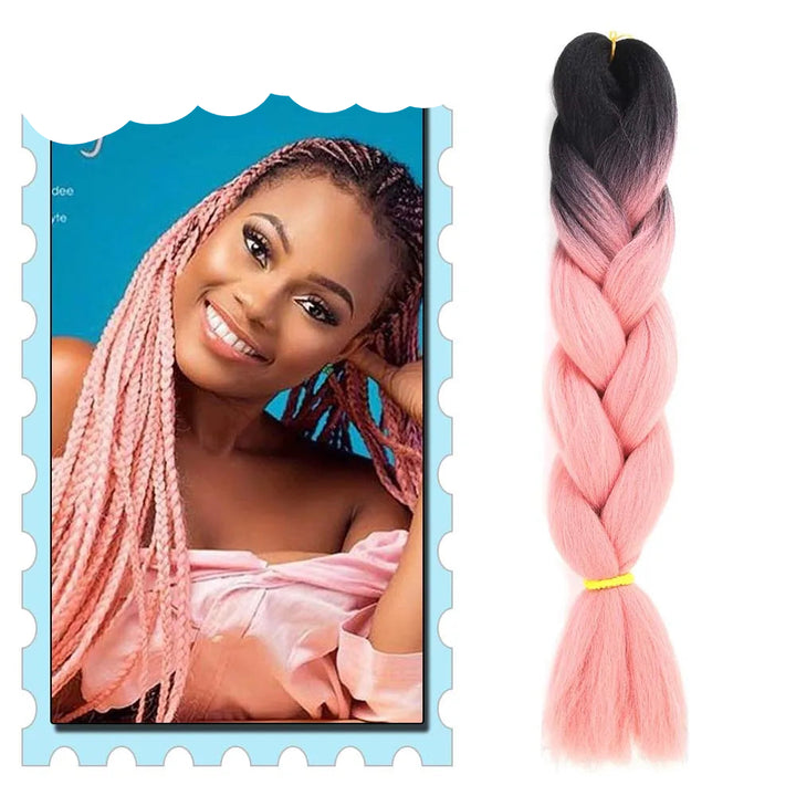 Braiding Hair Extensions for Women 4 Packs 24Inch High Temperature Ombre Jumbo Synthetic Braiding Hair for Twist Crochet Braids