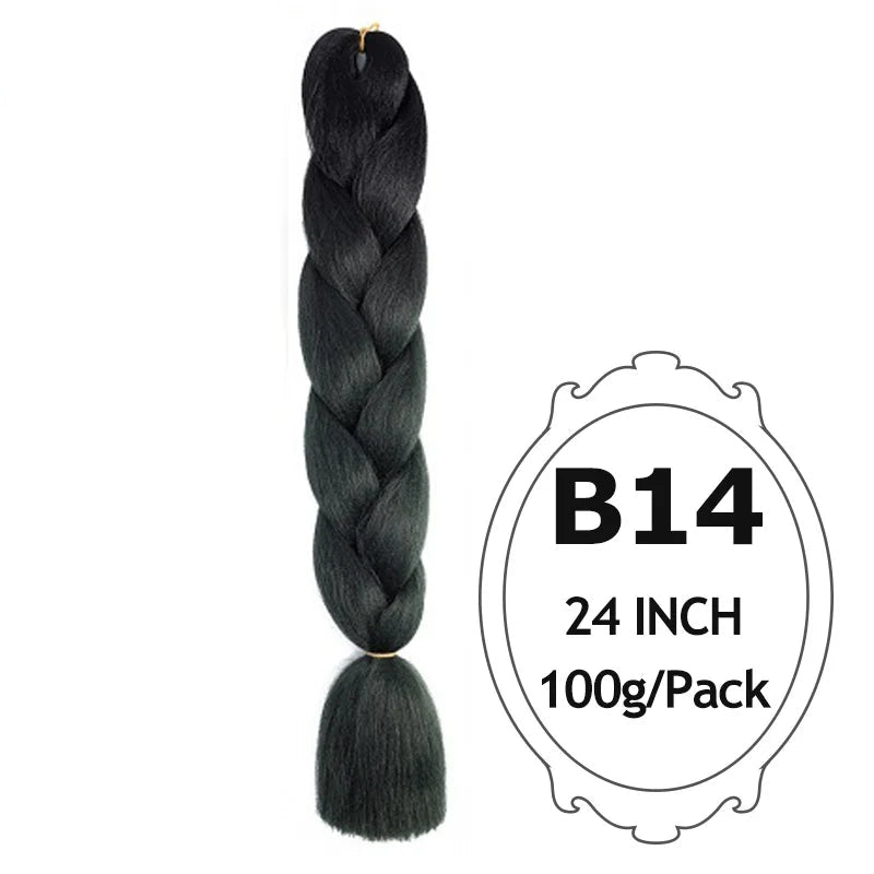 24 Inch Ombre Jumbo Braiding Hair – 5 Packs Yaki Texture Synthetic Extensions for Box Braids