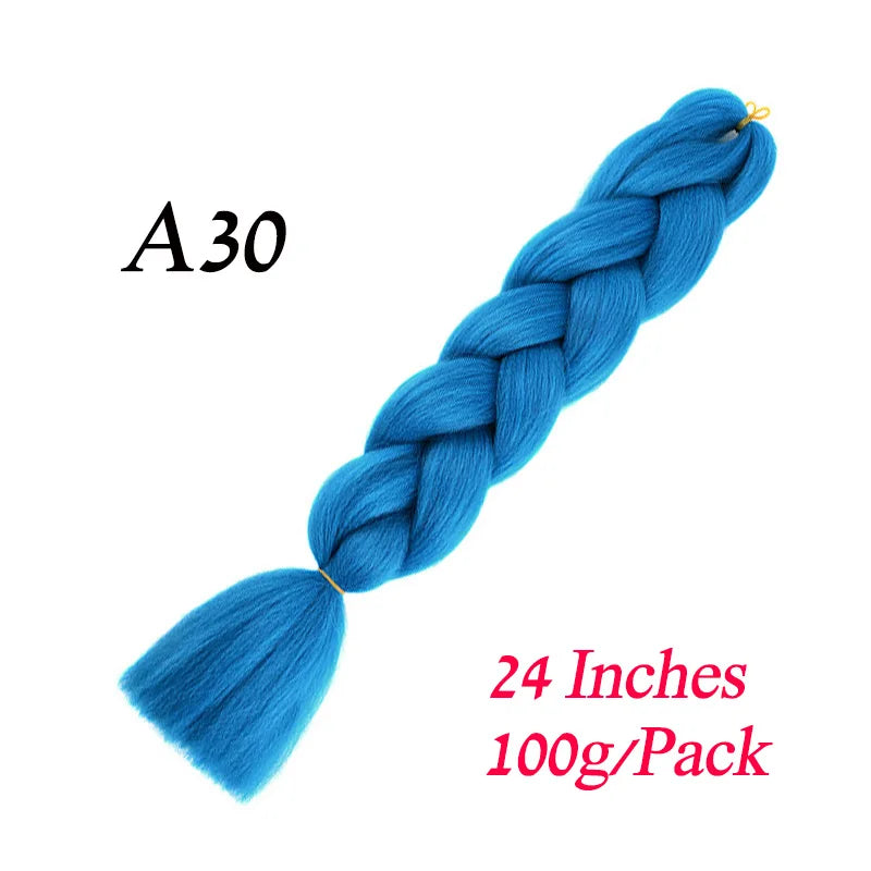 24 Inch Synthetic Ombre Braiding Hair – Jumbo Braid Extensions for DIY Hairstyles (Blue/Grey)