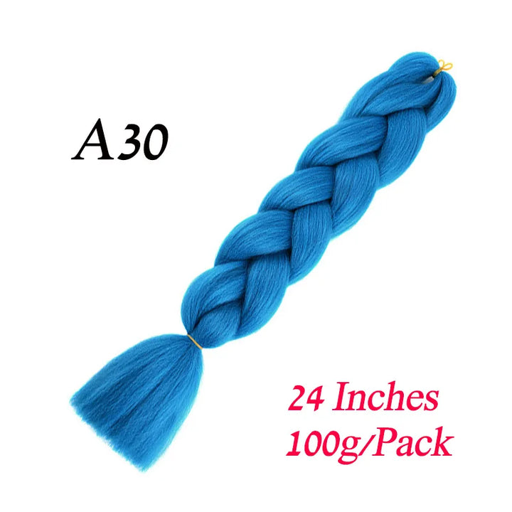 24 Inch Pre-Stretched Jumbo Braiding Hair – Synthetic Kanekalon Extensions for African Braids (100g) 444