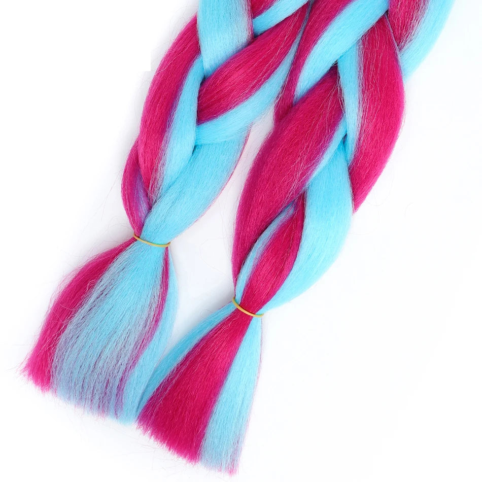 24 Inch Jumbo Braiding Hair – 100g Synthetic Ombre Multi-Color Braids Extension 454