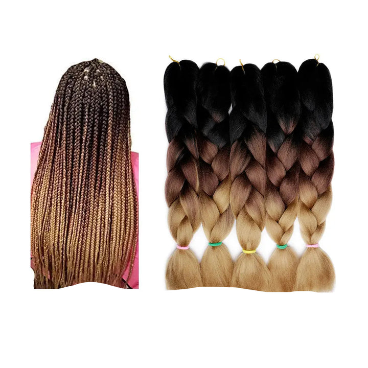 Hair extensions with ombre color gradient 