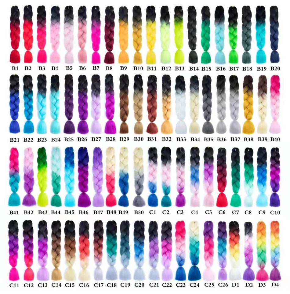 Synthetic 24 Inch 100g Ombre Jumbo Braiding Hair – Kanekalon Twist Extensions