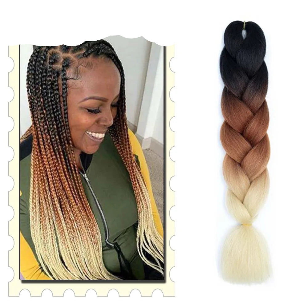 24" Pink Jumbo Braiding Hair – Yaki Texture Synthetic Bulk Extensions (Purple/Red/Green Options)