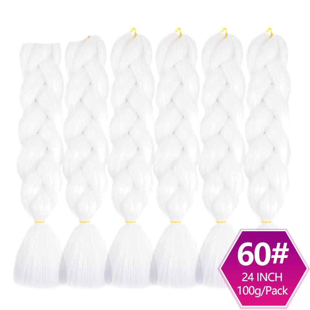 6 Packs 24 Inch Ombre Jumbo Braiding Hair – High-Temperature Synthetic Extensions for Twist & Crochet Braids