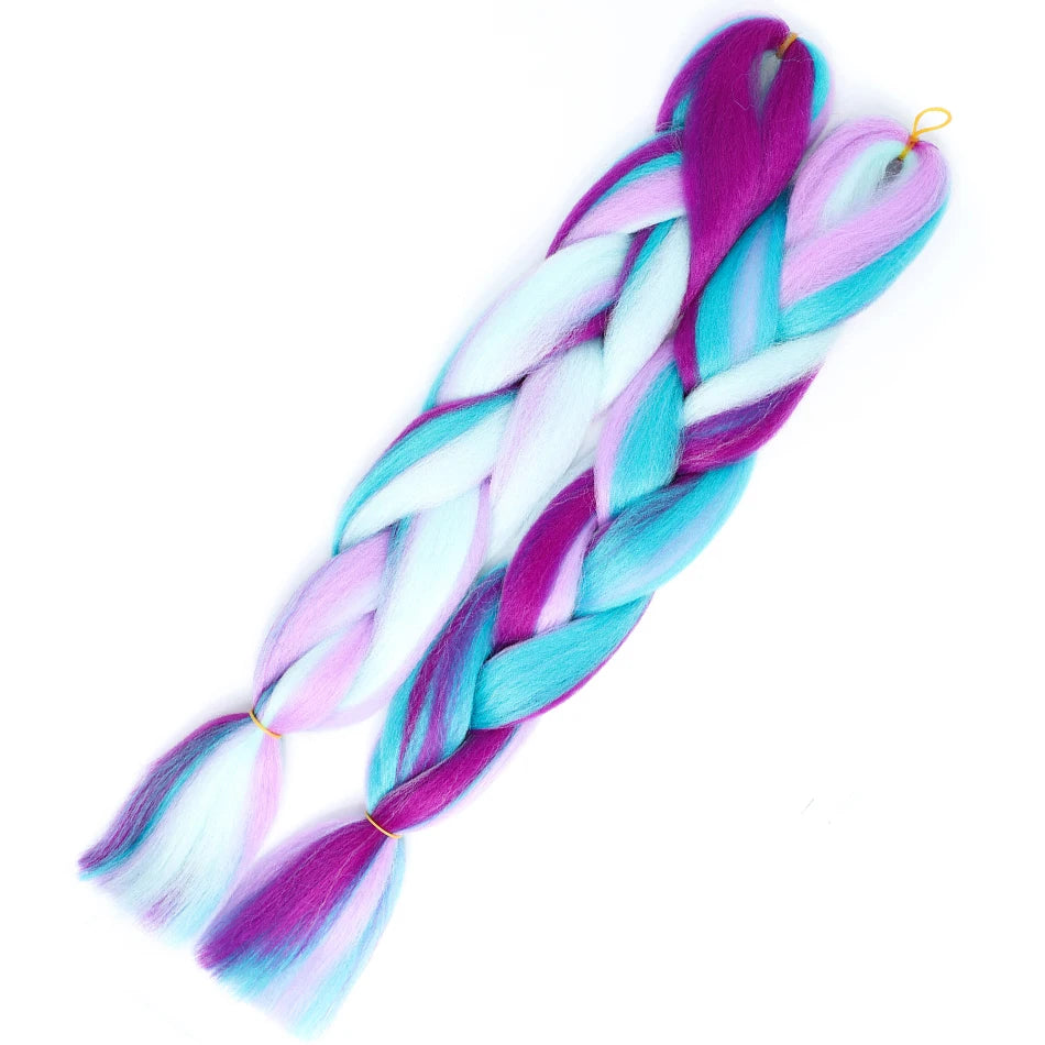 24 Inch Jumbo Braiding Hair – 100g Synthetic Ombre Multi-Color Braids Extension 454