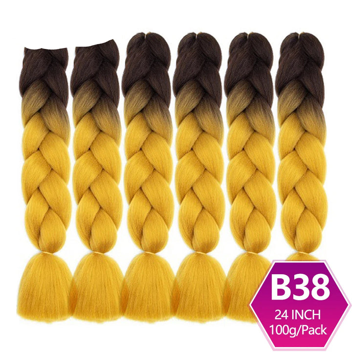 6 Packs 24 Inch Ombre Jumbo Braiding Hair – High-Temperature Synthetic Extensions for Twist & Crochet Braids