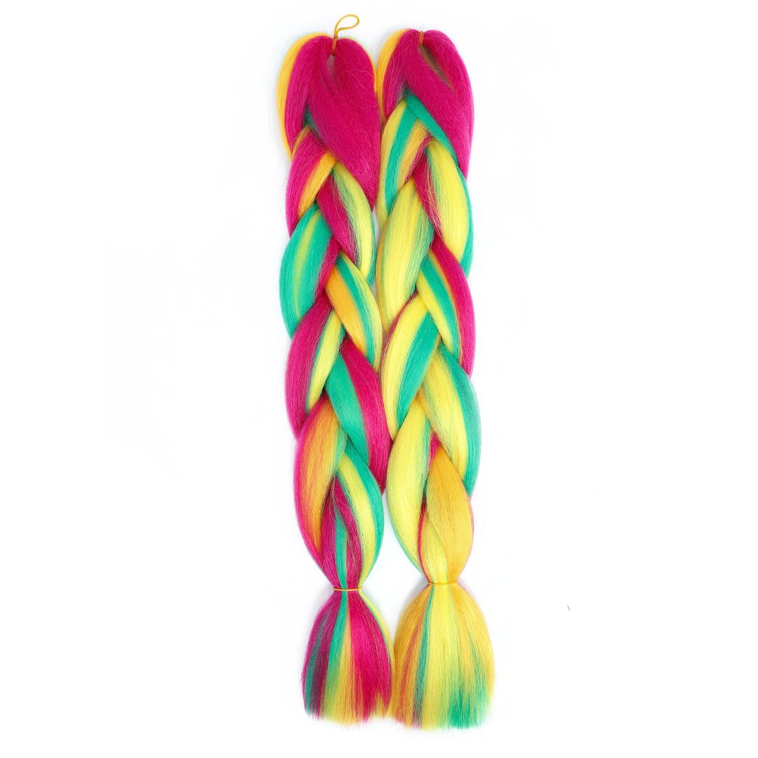 Mixed Color Jumbo Braiding Hair 24 Inch – Pre-Stretched Synthetic Extensions for Long Braids