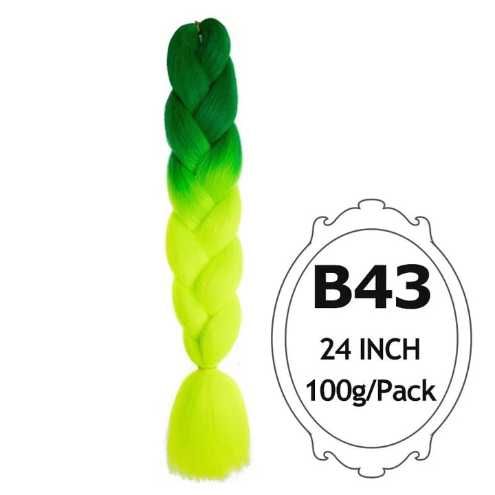 24 Inch Ombre Jumbo Braiding Hair – 5 Packs Yaki Texture Synthetic Extensions for Box Braids