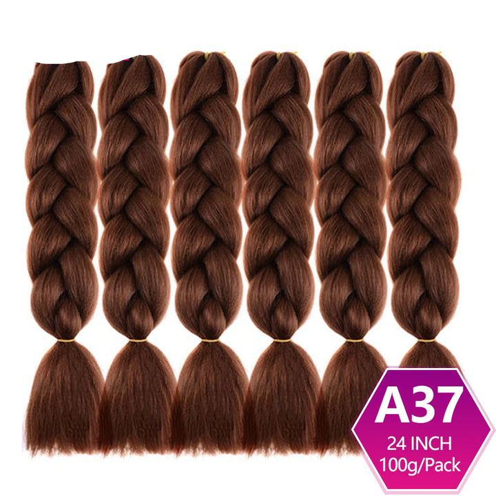 6 Packs 24 Inch Ombre Jumbo Braiding Hair – High-Temperature Synthetic Extensions for Twist & Crochet Braids
