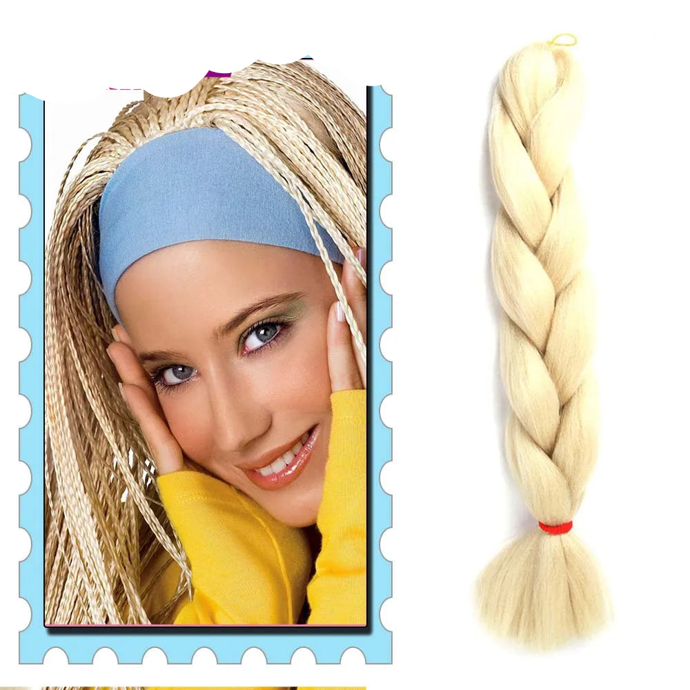 Braiding Hair Extensions for Women 4 Packs 24Inch High Temperature Ombre Jumbo Synthetic Braiding Hair for Twist Crochet Braids