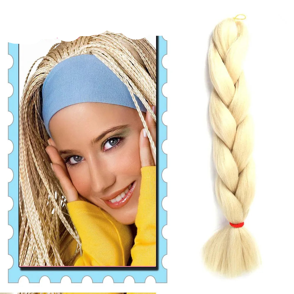 3/4/5/6 Packs Jumbo Braiding Hair 24 Inch Purple Jumbo Braids Hair Extensions for Women Synthetic Fiber Pink Blue Red Braid Hair