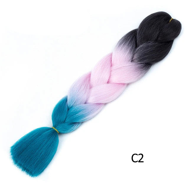 New Colors Synthetic Glowing Ombre Jumbo Twist Braiding Hair – Kanekalon Hair Extensions for Women