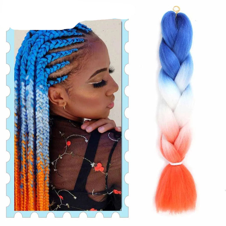 Synthetic Braiding Hair 24 Inch – Kanekalon Ombre Pre-Stretched Jumbo Braids