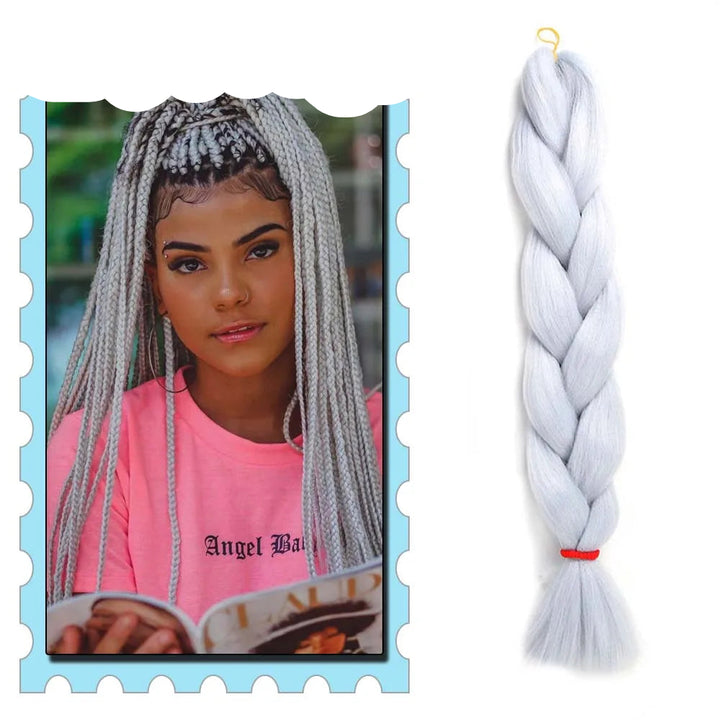 Braiding Hair Extensions for Women 4 Packs 24Inch High Temperature Ombre Jumbo Synthetic Braiding Hair for Twist Crochet Braids