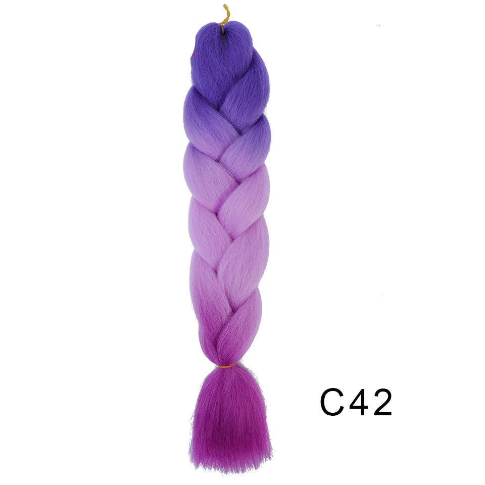 New Colors Synthetic Glowing Ombre Jumbo Twist Braiding Hair – Kanekalon Hair Extensions for Women