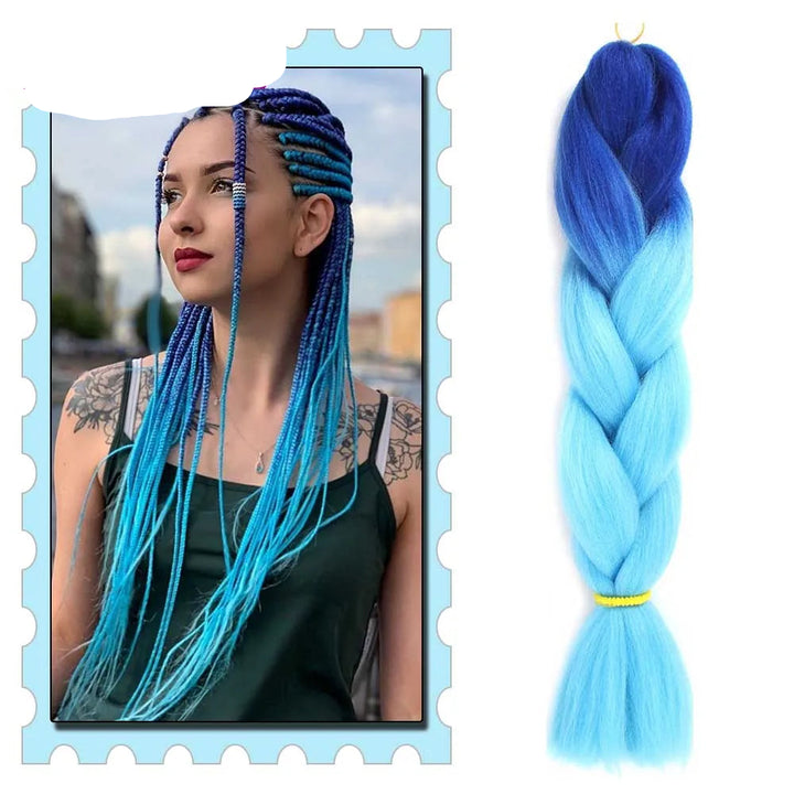 Synthetic Braiding Hair 24 Inch – Kanekalon Ombre Pre-Stretched Jumbo Braids