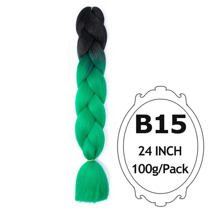 24 Inch Ombre Jumbo Braiding Hair – 5 Packs Yaki Texture Synthetic Extensions for Box Braids