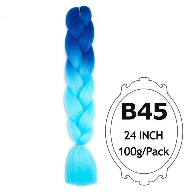 Blue braided hair extension with  on a white background