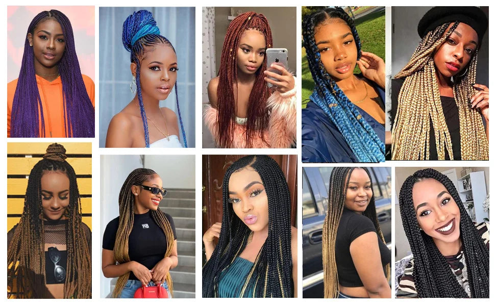 Collage of women with various styled hair in different settings