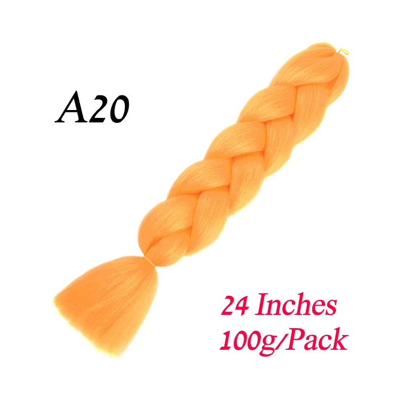 24 Inch Pre-Stretched Jumbo Braiding Hair – Synthetic Kanekalon Extensions for African Braids (100g) 444