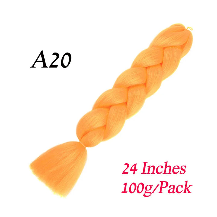 24 Inch Pre-Stretched Jumbo Braiding Hair – Synthetic Kanekalon Extensions for African Braids (100g) 444