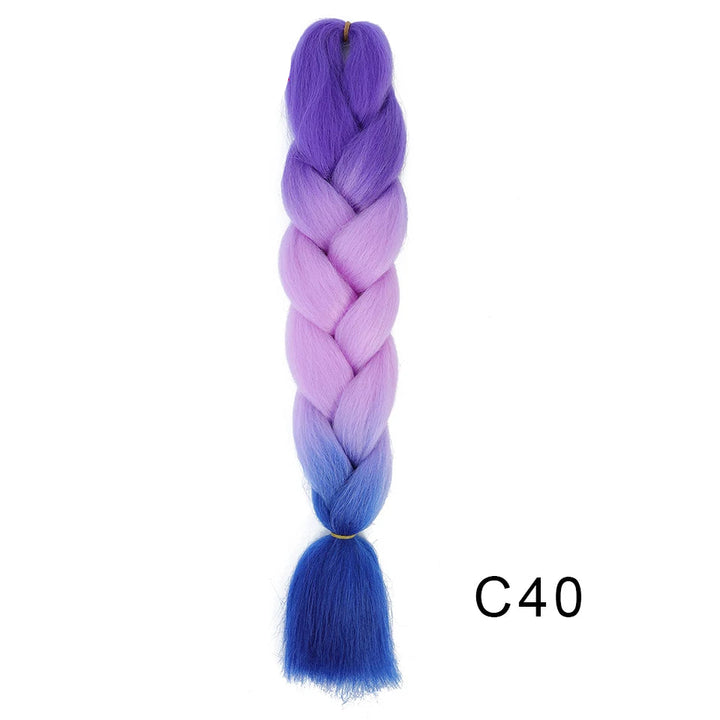 New Colors Synthetic Glowing Ombre Jumbo Twist Braiding Hair – Kanekalon Hair Extensions for Women
