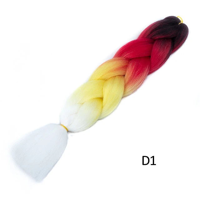 New Colors Synthetic Glowing Ombre Jumbo Twist Braiding Hair – Kanekalon Hair Extensions for Women