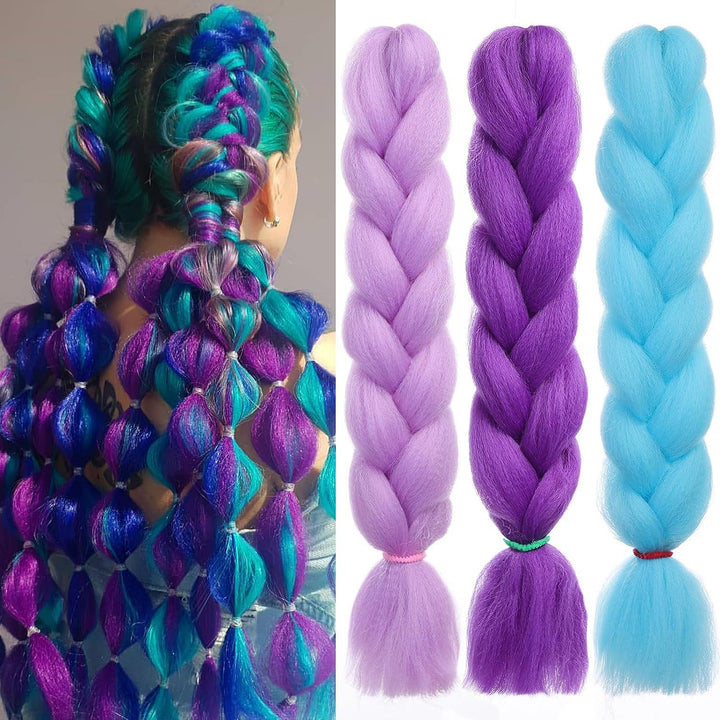 Synthetic Jumbo Braiding Hair Extensions – Yaki Texture Ombre Black Blue