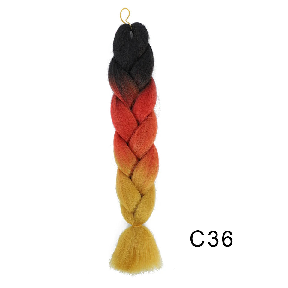 New Colors Synthetic Glowing Ombre Jumbo Twist Braiding Hair – Kanekalon Hair Extensions for Women