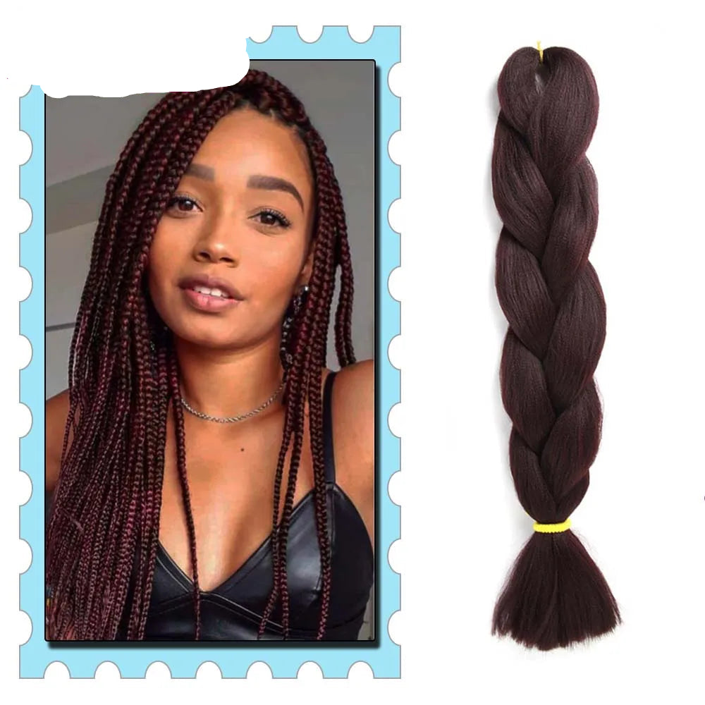 Woman with braided hair next to a braid extension with 'Mirra's Mirror' branding.