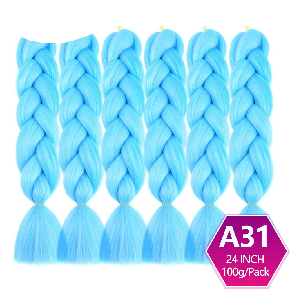 6 Packs 24 Inch Ombre Jumbo Braiding Hair – High-Temperature Synthetic Extensions for Twist & Crochet Braids