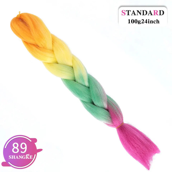 24 Inch Rainbow Weaving Hair Extensions – Synthetic Professional Color Weave Hair 55