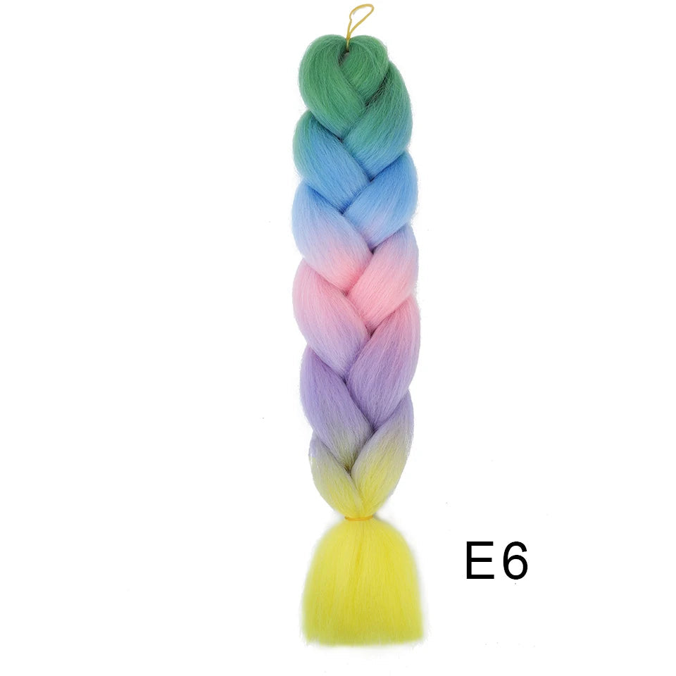 New Colors Synthetic Glowing Ombre Jumbo Twist Braiding Hair – Kanekalon Hair Extensions for Women