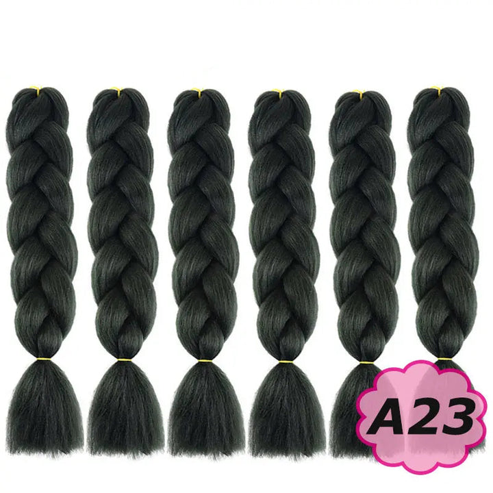 Six braided hair extensions 