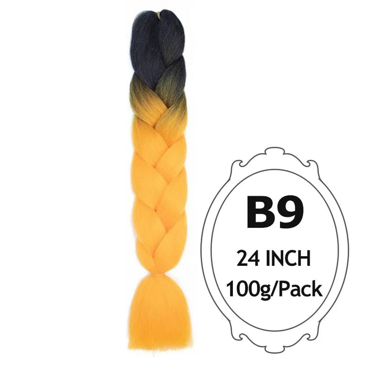 Synthetic Braiding Hair Extensions – Ombre Jumbo Braid Hair for Women, Wholesale DIY Hairstyle (Pink, Purple, Yellow)