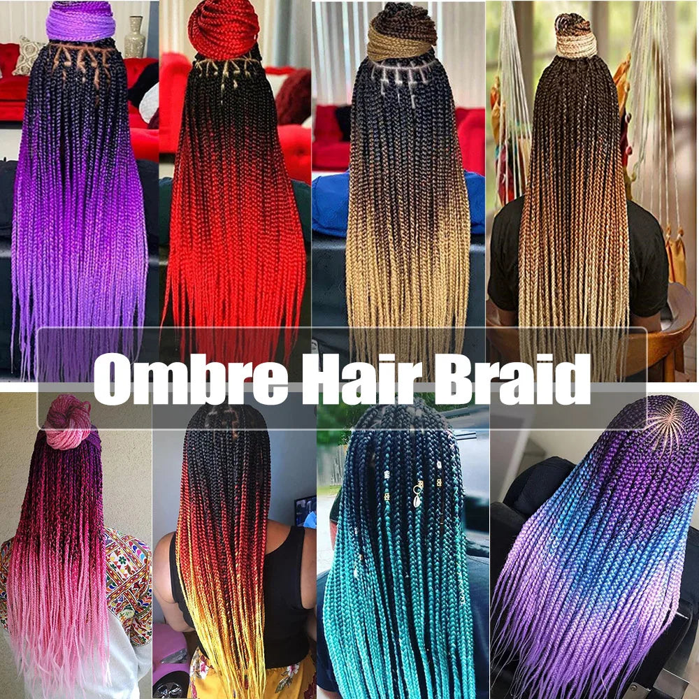 3/4/5/6 Packs Jumbo Braiding Hair 24 Inch Purple Jumbo Braids Hair Extensions for Women Synthetic Fiber Pink Blue Red Braid Hair