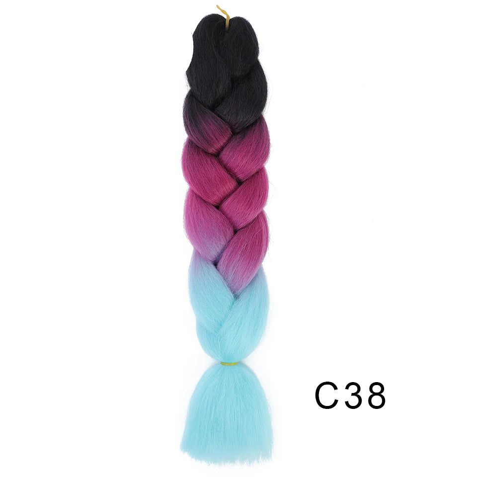 New Colors Synthetic Glowing Ombre Jumbo Twist Braiding Hair – Kanekalon Hair Extensions for Women