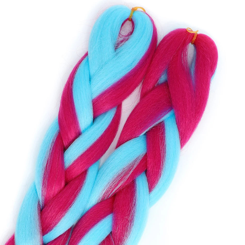 24 Inch Jumbo Braiding Hair – 100g Synthetic Ombre Multi-Color Braids Extension 454