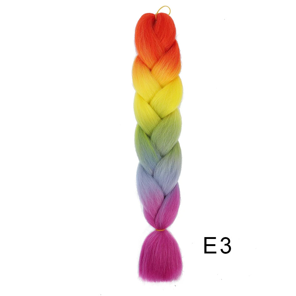 New Colors Synthetic Glowing Ombre Jumbo Twist Braiding Hair – Kanekalon Hair Extensions for Women