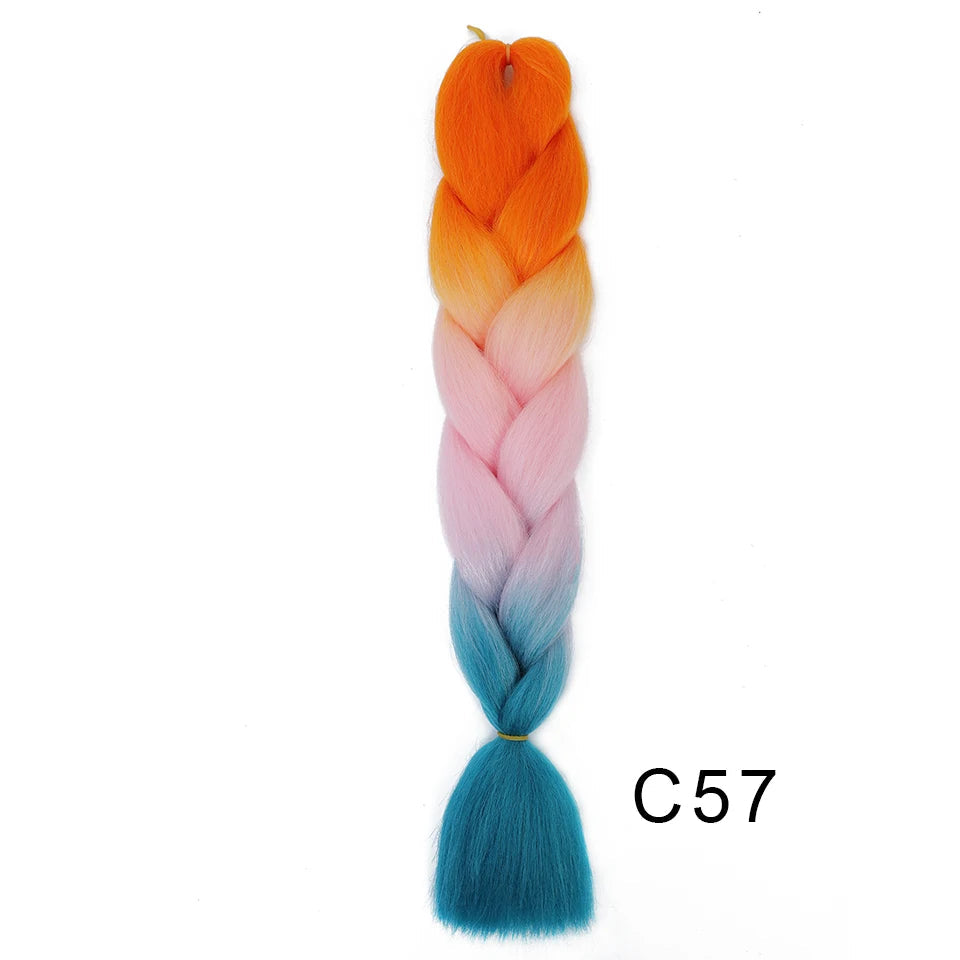New Colors Synthetic Glowing Ombre Jumbo Twist Braiding Hair – Kanekalon Hair Extensions for Women