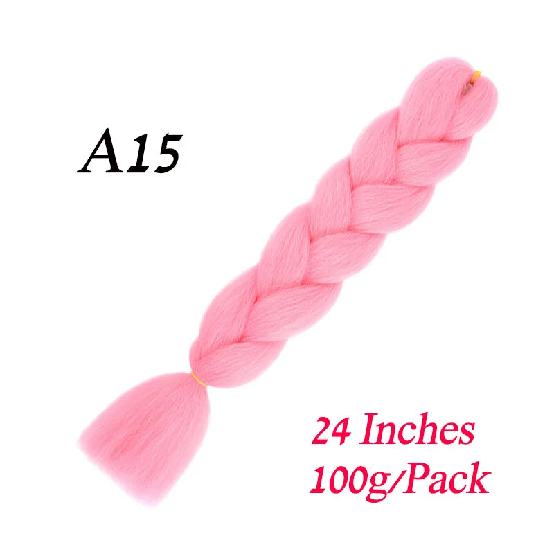 24 Inch Synthetic Jumbo Braiding Hair – Heat-Resistant Ombre Bulk Extensions for Braids