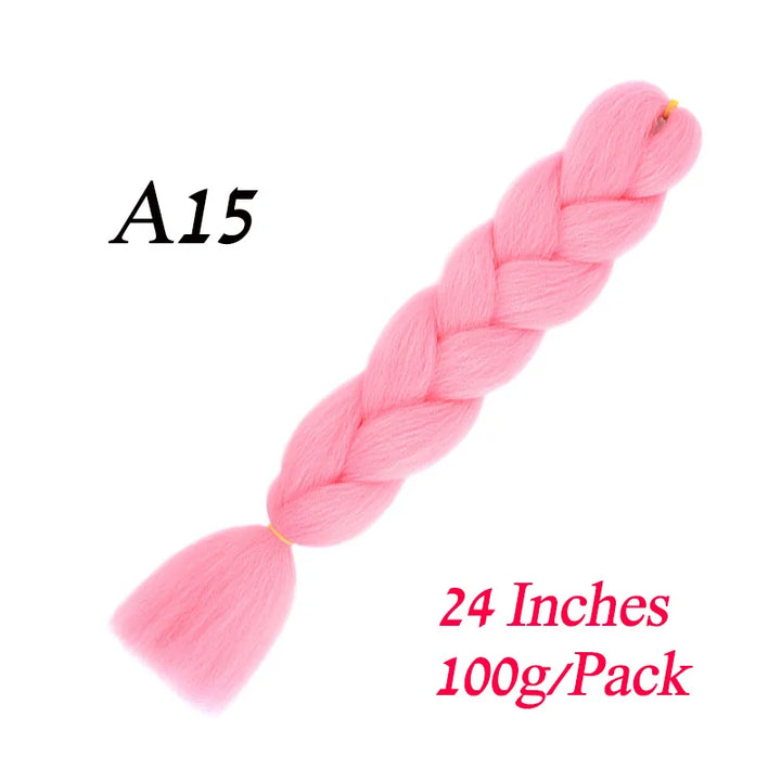 24 Inch Synthetic Jumbo Braiding Hair – Heat-Resistant Ombre Bulk Extensions for Braids