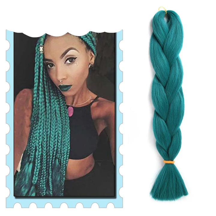 3/4/5/6 Packs Jumbo Braiding Hair 24 Inch Purple Jumbo Braids Hair Extensions for Women Synthetic Fiber Pink Blue Red Braid Hair