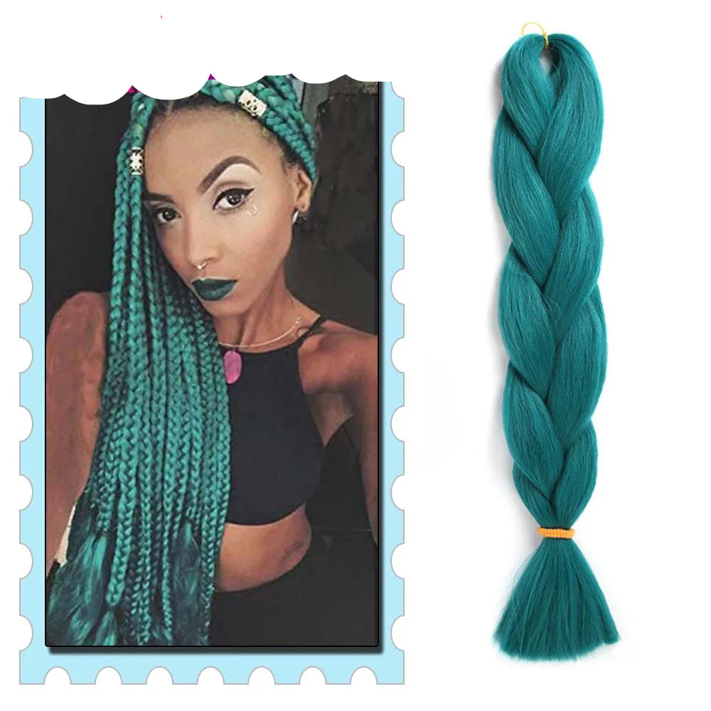 Braiding Hair Extensions for Women 4 Packs 24Inch High Temperature Ombre Jumbo Synthetic Braiding Hair for Twist Crochet Braids