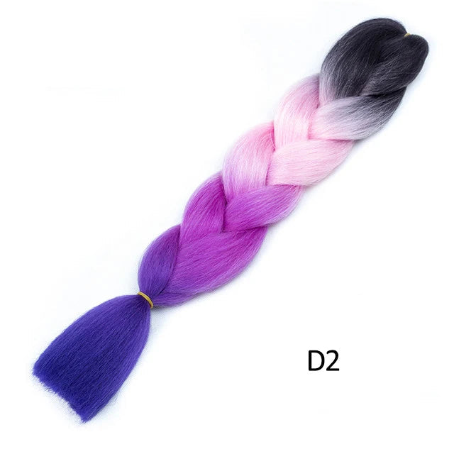 New Colors Synthetic Glowing Ombre Jumbo Twist Braiding Hair – Kanekalon Hair Extensions for Women