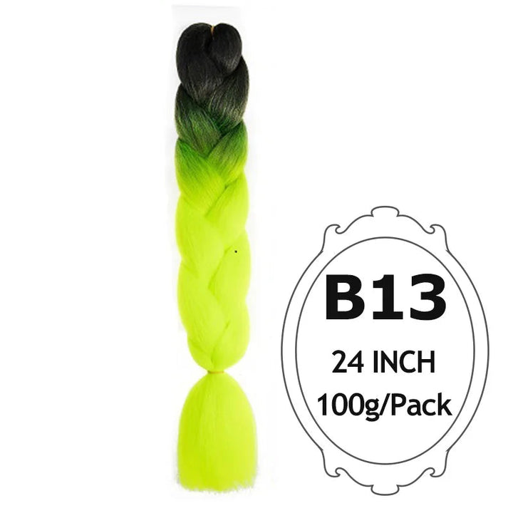 Synthetic Braiding Hair Extensions – Ombre Jumbo Braid Hair for Women, Wholesale DIY Hairstyle (Pink, Purple, Yellow)