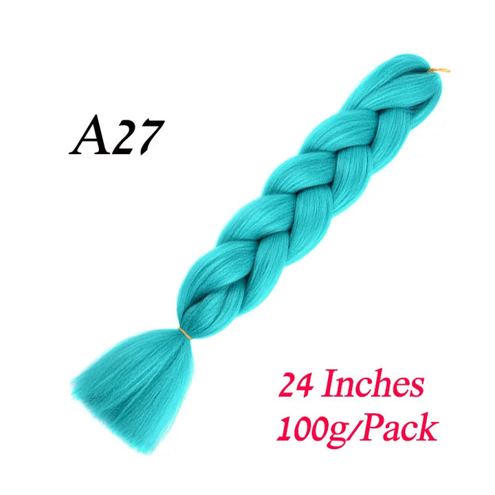 24 Inch Synthetic Jumbo Braiding Hair – Heat-Resistant Ombre Bulk Extensions for Braids