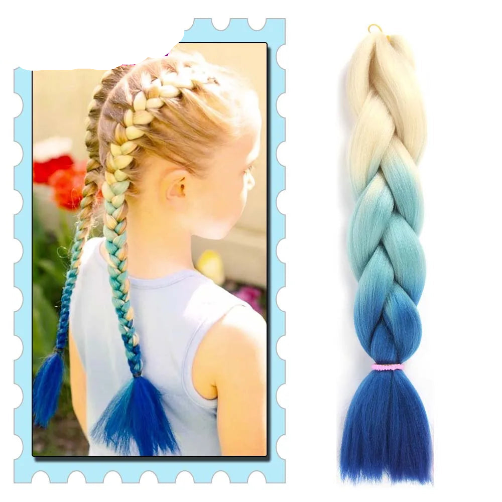 Synthetic Braiding Hair 24 Inch – Kanekalon Ombre Pre-Stretched Jumbo Braids