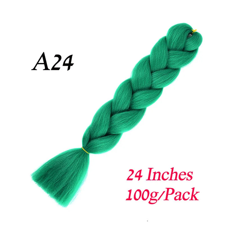 24 Inch Synthetic Jumbo Braiding Hair – Heat-Resistant Ombre Bulk Extensions for Braids